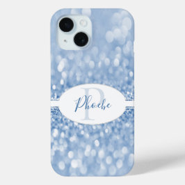 Coque Pour iPhone 15 Parties scintillant bleue Personnaliser Samsung Ga