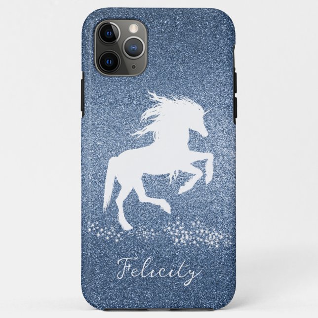 Coques Case-Mate iPhone Parties scintillant bleue Unicorn (Dos)