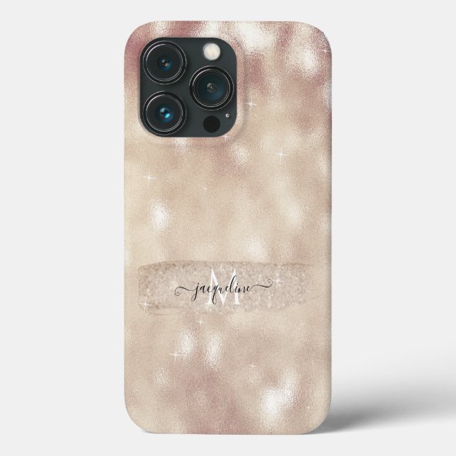 Coques Case-Mate iPhone Parties scintillant Blush moderne Rose or étincell (Verso)