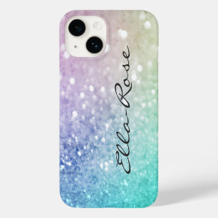 Coque Pour iPhone 14 Parties scintillant colorée Joli Bokeh Monogrammé
