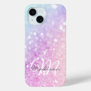 Coque Pour iPhone 15 Parties scintillant colorée personnalisée Iridesce