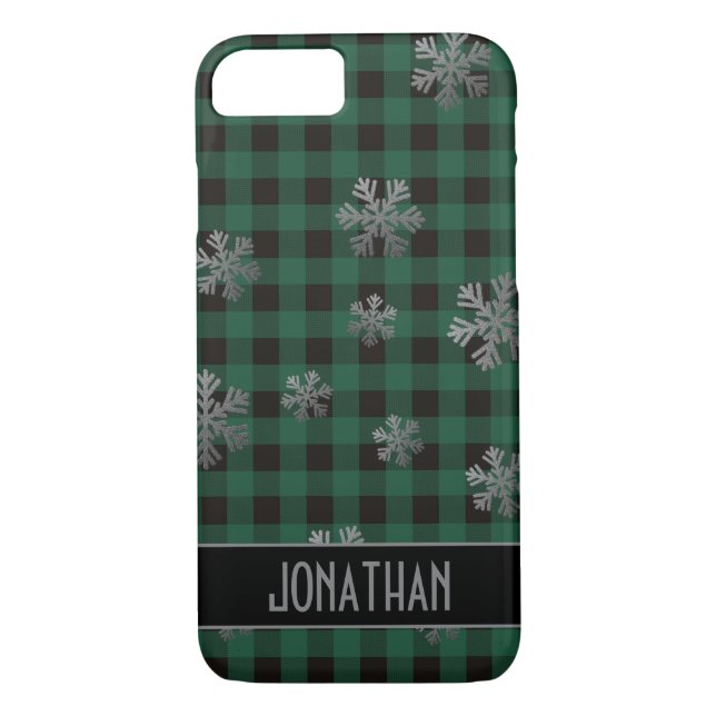 Coques Case-Mate iPhone Parties scintillant d'argent de Buffalo vert (Dos)