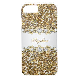 Coque Case-Mate Pour iPhone Parties scintillant de bijoux en or blanc argent