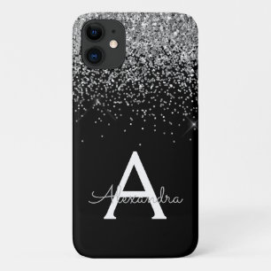 Case-Mate iPhone Case Parties scintillant de luxe noir argent Monogramme