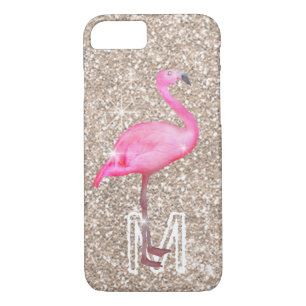 Case-Mate iPhone Case Parties scintillant d'or de Flamant rose rose mono