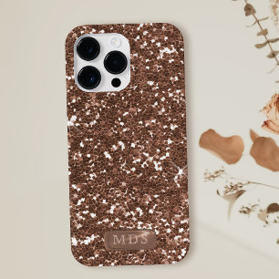 Coques Pour iPhone Parties scintillant d'or Rose de Faux Monogramme