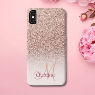 Case-Mate iPhone Case Parties scintillant d'or Rose de fille personnalis