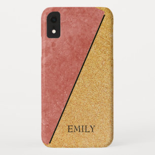 Case-Mate iPhone Case Parties scintillant d'or rouge marbré