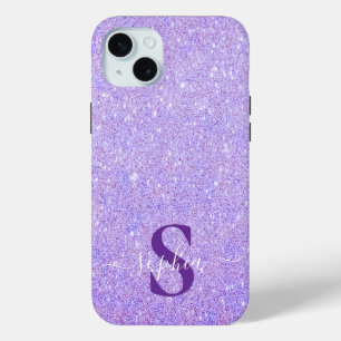 Coque iPhone 15 Mini Parties scintillant élégante monogrammed Nom