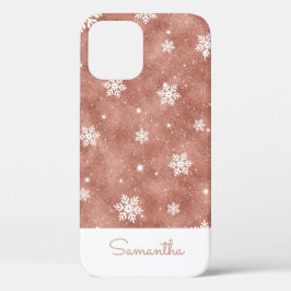Case-Mate iPhone Case Parties scintillant en or rose avec des flocons de