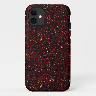 Coque iPhone 11 Parties scintillant en rubis rouge foncé
