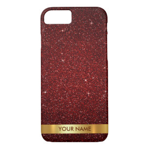 Coques Pour iPhone Parties scintillant en velours rouge glam or perso