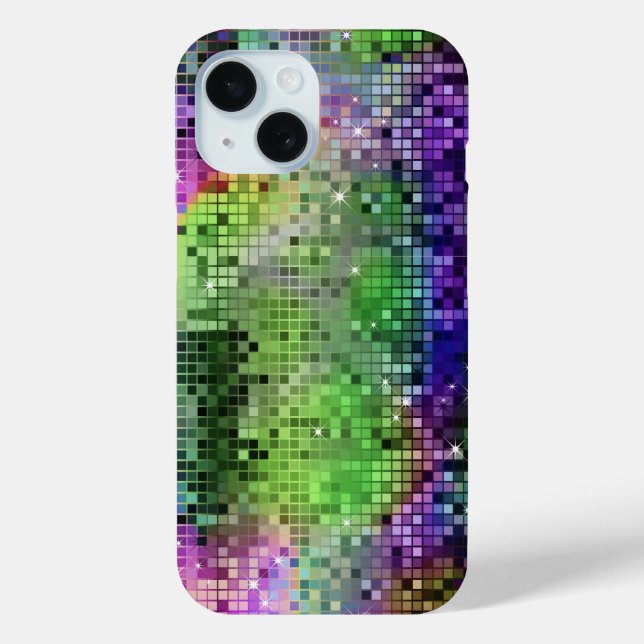 Coques Case-Mate iPhone Parties scintillant & Éperkerie Green And Blue Dis (Verso)