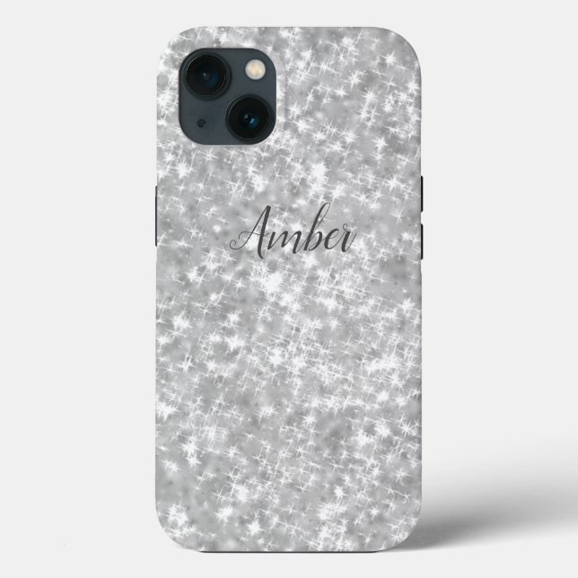 Coques Case-Mate iPhone Parties scintillant étincelante Silver Personnalis (Verso)