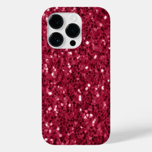 Coque Pour iPhone 14 Pro Parties scintillant faux brillant rose foncé magen