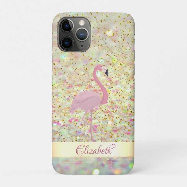 Coques Case-Mate iPhone Parties scintillant Flamant rose rose Bokeh Confet (Dos)