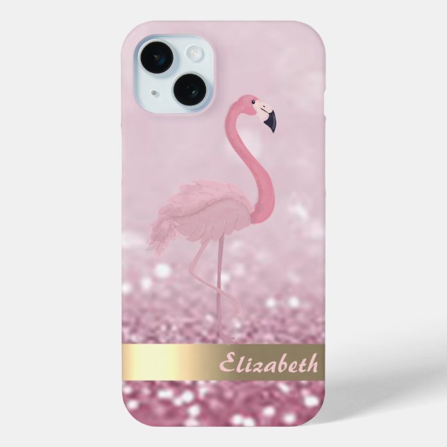 Coques Case-Mate iPhone Parties scintillant Flamant rose rose moderne Boke (Verso)
