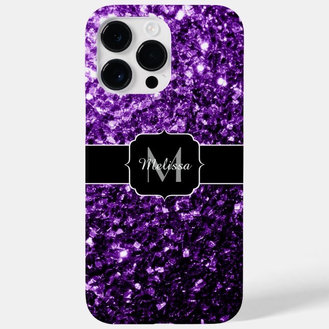 Coques Case-Mate iPhone Parties scintillant foncé violet faux brillant sci (Verso)