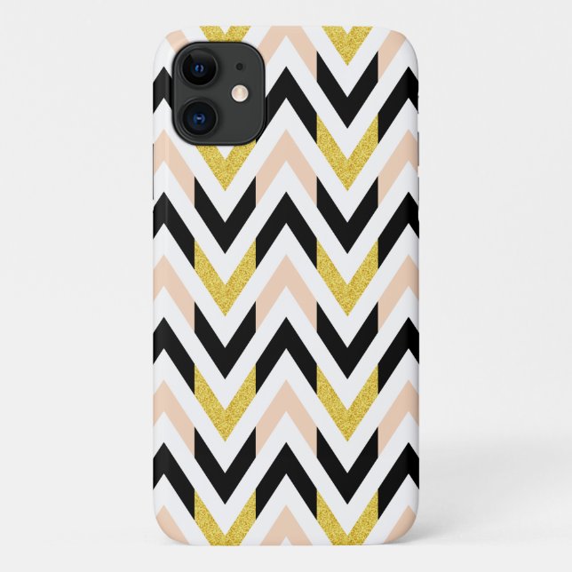 Coques Case-Mate iPhone Parties scintillant géométrique Faux Motif Chevron (Dos)