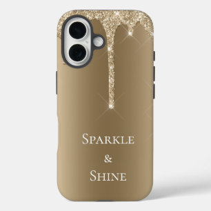 Coques iPhone 16 Parties scintillant Gold Sparkle