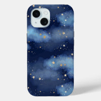 Parties scintillant Gold Stars Dark Blue Sky Motif
