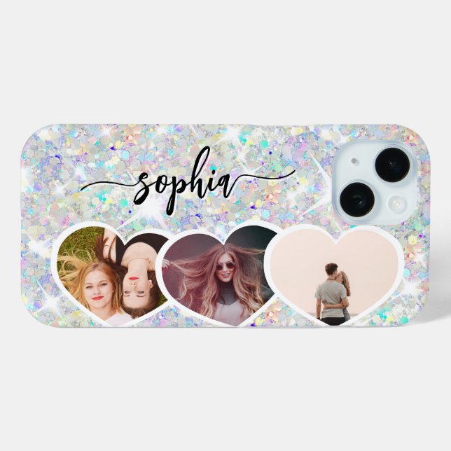 Coques Case-Mate iPhone Parties scintillant Holographique Girly Collage ph (Verso (horizontal))