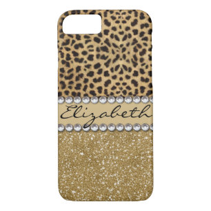Coque Case-Mate Pour iPhone Parties scintillant Leopard Spot Gold Rhinestone P