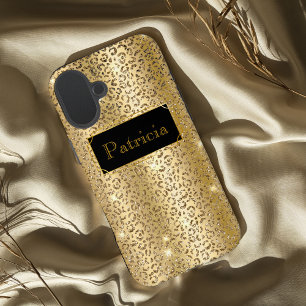 Coques iPhone 16 Plus Parties scintillant lepard glamour brillant or bri