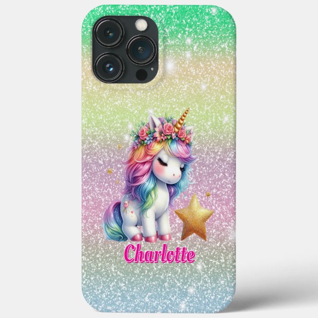 Coques Case-Mate iPhone Parties scintillant licorne étoile magique (Verso)