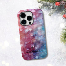 Parties scintillant moderne bleu rose Ombre Monogr