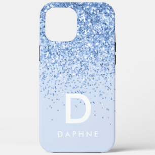 Case-Mate iPhone Case Parties scintillant moderne noir et bleu monogramm