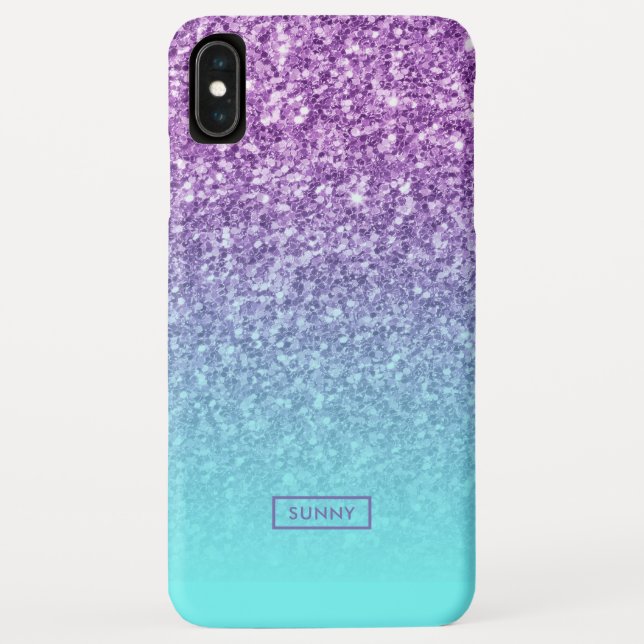 Coques Case-Mate iPhone Parties scintillant moderne violet Faux Turquoise  (Dos)