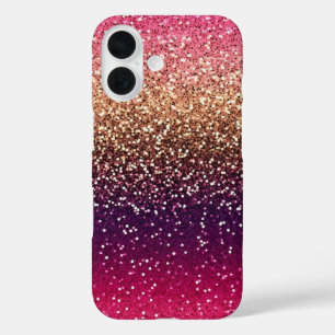 Coques iPhone 16 Parties scintillant Ombre or rose