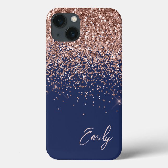 Coques Case-Mate iPhone Parties scintillant or bleu bleu bleu rose marine  (Verso)