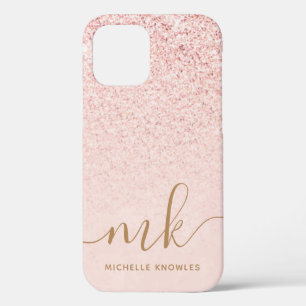 Case-Mate iPhone Case Parties scintillant or Rose tendance Initiales fan
