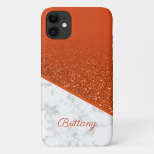 Case-Mate iPhone Case Parties scintillant orange personnalisée - Marbre 