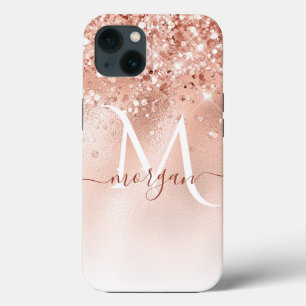 Case-Mate iPhone Case Parties scintillant Peach Rose or Monogramme