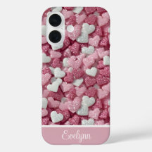 Parties scintillant personnalisée Coeurs Amour/Sai