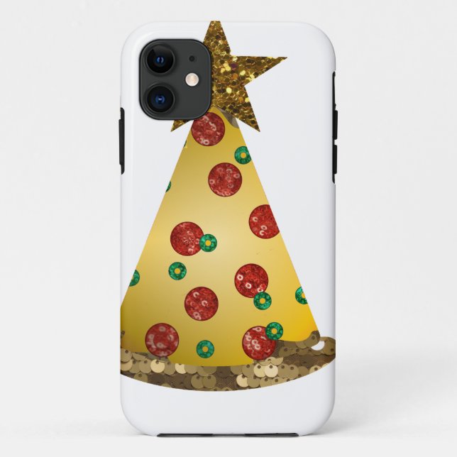 Coques Case-Mate iPhone parties scintillant pizza arbre de noël (Dos)