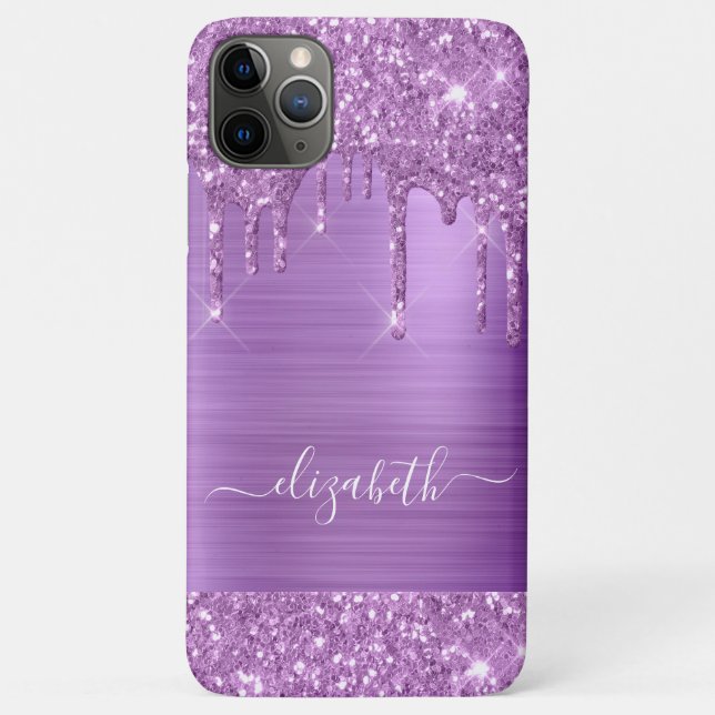 Coques Case-Mate iPhone Parties scintillant pourpre de goutte personnalisé (Dos)