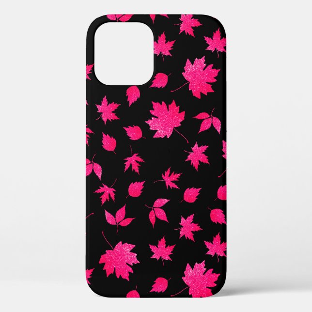 Coques Case-Mate iPhone Parties scintillant rose chic moderne Feuille Moti (Verso)