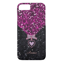 Coque iPhone 8/7 Parties scintillant rose et noir