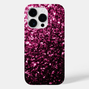 Coque Pour iPhone 14 Pro Parties scintillant rose foncé brillant