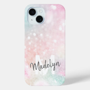 Coque Pour iPhone 15 Parties scintillant rose Joli Motif Bokeh