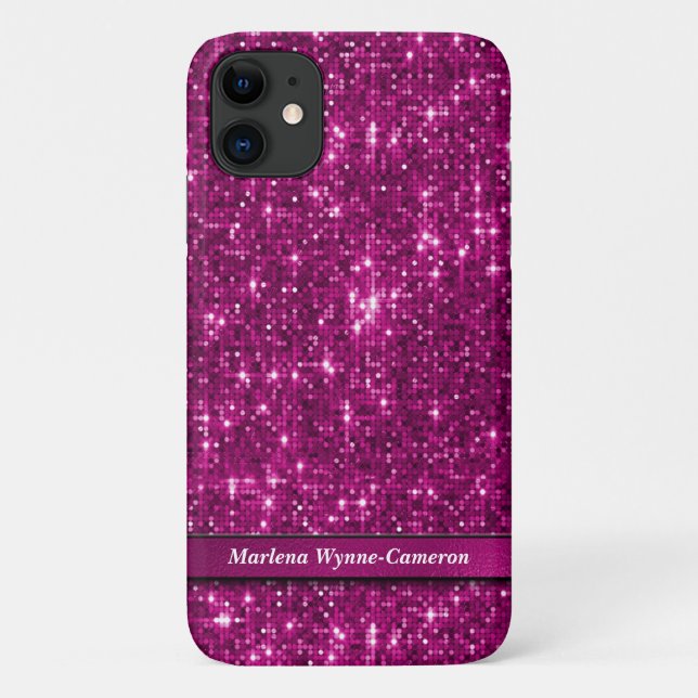 Coques Case-Mate iPhone Parties scintillant rose Magenta, le "boule disco" (Dos)