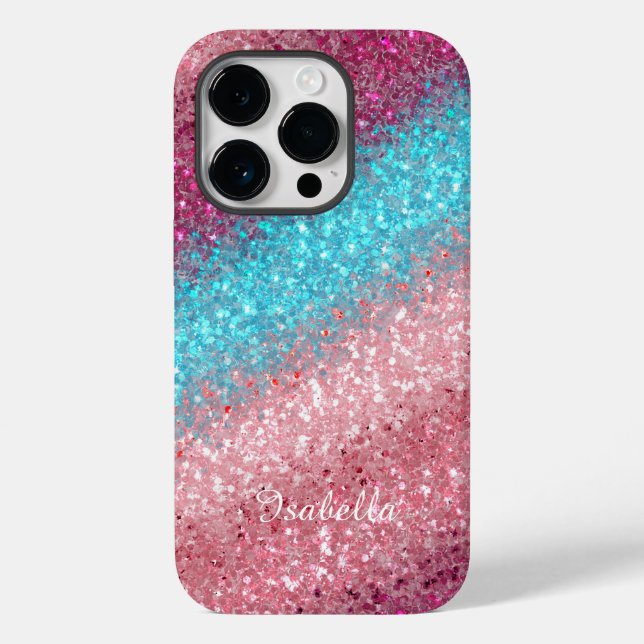 Coques Case-Mate iPhone Parties scintillant rose moderne fille (Verso)