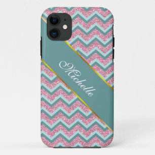 Coque Case-Mate Pour iPhone Parties scintillant rose Motif ZigZag
