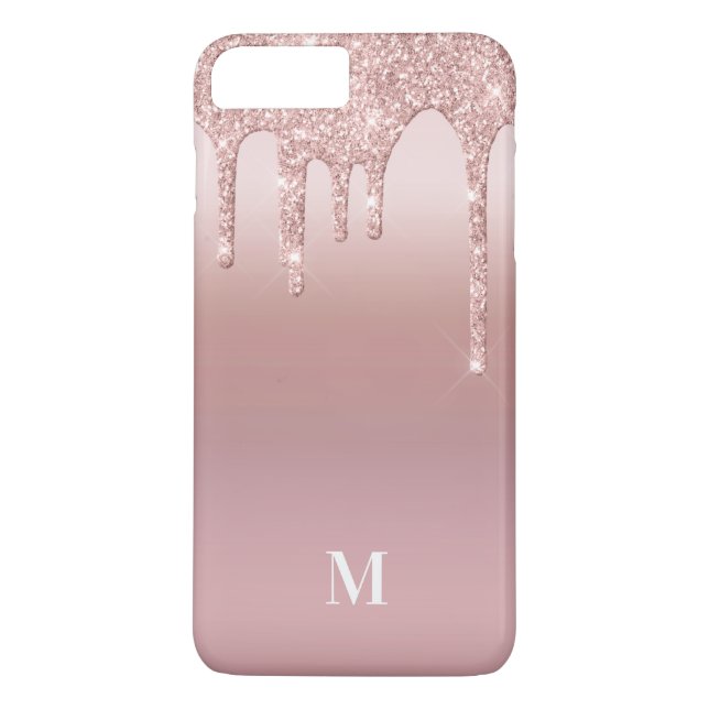 Coques Case-Mate iPhone Parties scintillant rose Ombre Pink Blush Monogram (Dos)