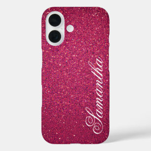 Coques iPhone 16 Parties scintillant rose personnalisée
