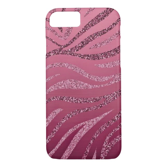 Coques Case-Mate iPhone Parties scintillant rose Zebra (Dos)
